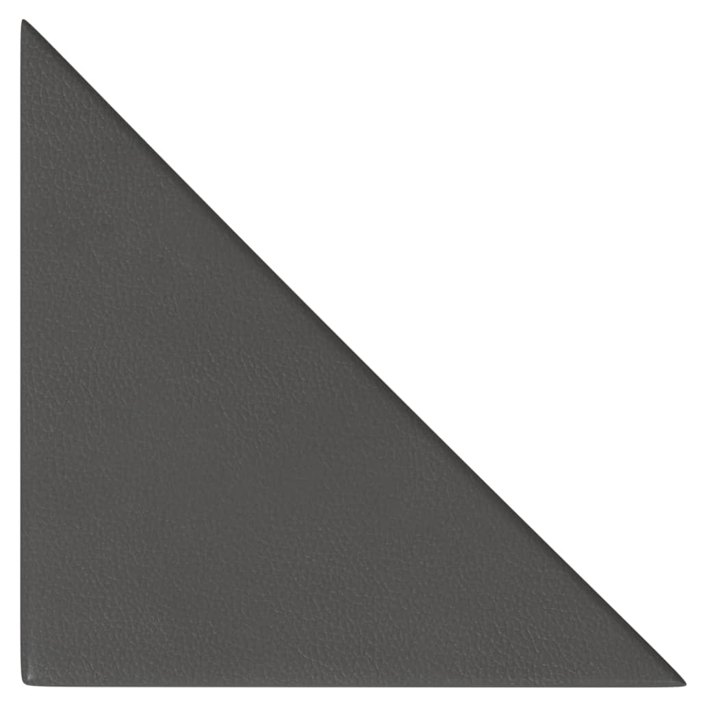 Paneles de pared Vidaxl 12 PCS 0.54 m² 30x30 cm de cuero artificial gris