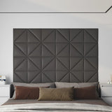 Panneaux muraux vidaxl 12 pcs 0,54 m² 30x30 cm en cuir artificiel gris