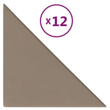 Panneaux muraux vidaxl 12 pcs 0,54 m² 30x30 cm en cuir art cappuccinocolide