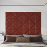 Panneaux muraux vidaxl 12 pcs 0,54 m² 30x30 cm Vin en cuir artificiel rouge