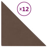 Panneaux muraux vidaxl 12 pcs 0,54 m² 30x30 cm en cuir artificiel marron