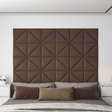 Panneaux muraux vidaxl 12 pcs 0,54 m² 30x30 cm en cuir artificiel marron