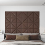 Paneles de pared Vidaxl 12 PCS 0.54 m² 30x30 cm de cuero artificial marrón