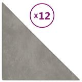 Paneles de pared Vidaxl 12 PCS 0.54 m² 30x30 cm Velvet gris claro