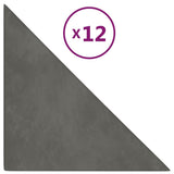 Panneaux muraux vidaxl 12 pcs 0,54 m² 30x30 cm en velours gris foncé