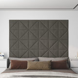 Paneles de pared Vidaxl 12 PCS 0.54 m² 30x30 cm Velvet Grey Dark Grey