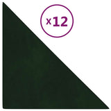 Panneaux muraux vidaxl 12 pcs 0,54 m² 30x30 cm Velvet vert foncé