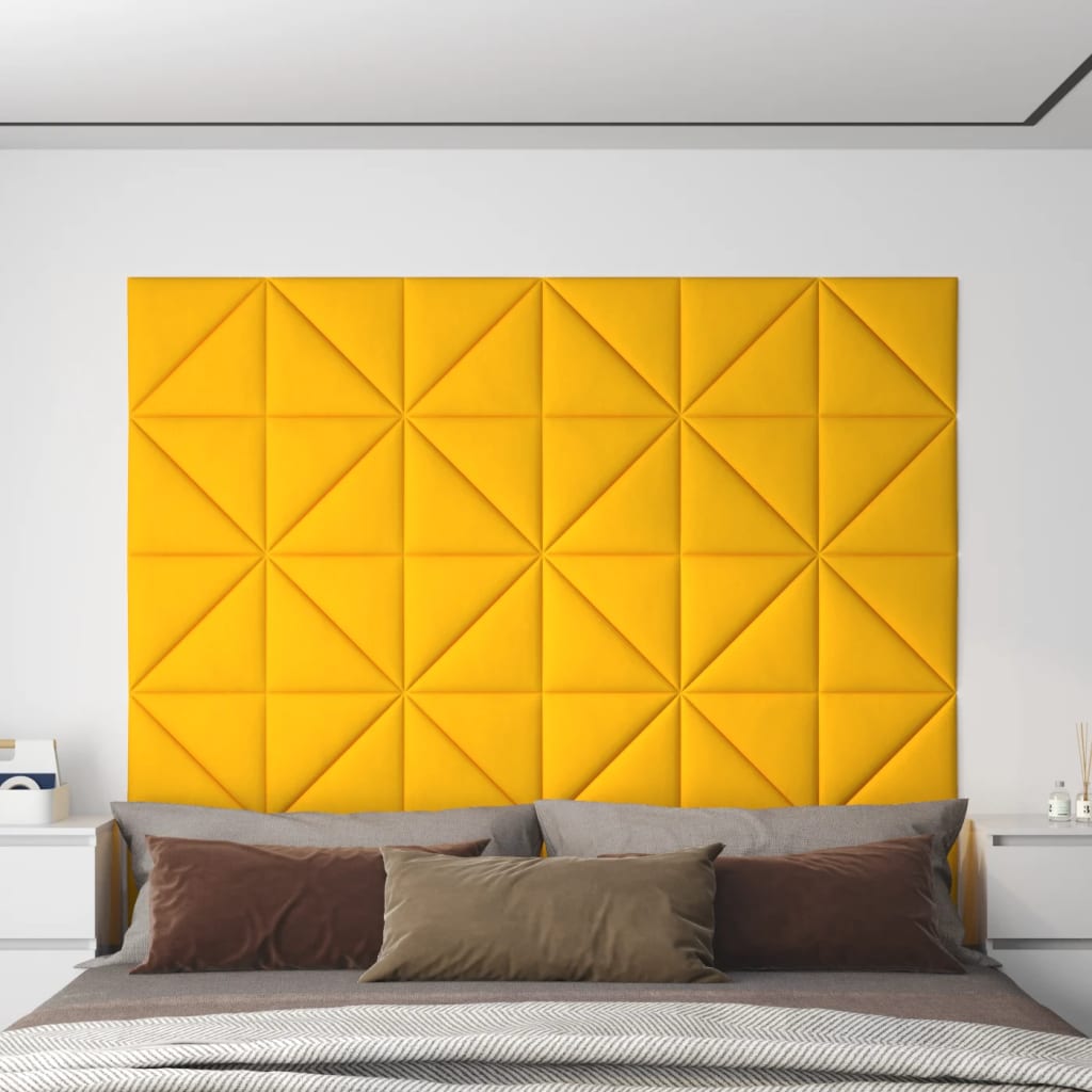 Vidaxl Wall panels 12 pcs 0.54 m² 30x30 cm velvet yellow