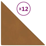 Panneaux muraux vidaxl 12 pcs 0,54 m² 30x30 cm en velours marron