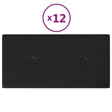 Panneaux muraux vidaxl 12 pcs 0,54 m² 30x15 cm en cuir artificiel noir