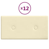 Panneaux muraux Vidaxl 12 PCS 0,54 m² 30x15 cm Crème en cuir artificiel -colore