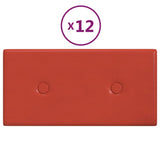 Panneaux muraux vidaxl 12 pcs 0,54 m² 30x15 cm en cuir artificiel rouge
