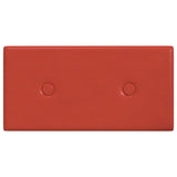 Paneles de pared Vidaxl 12 PCS 0.54 m² 30x15 cm de cuero artificial rojo