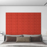 Panneaux muraux vidaxl 12 pcs 0,54 m² 30x15 cm en cuir artificiel rouge
