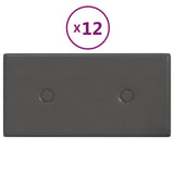 Panneaux muraux vidaxl 12 pcs 0,54 m² 30x15 cm en cuir artificiel gris
