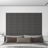 Panneaux muraux vidaxl 12 pcs 0,54 m² 30x15 cm en cuir artificiel gris