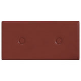 Panneaux muraux vidaxl 12 pcs 0,54 m² 30x15 cm Vin en cuir artificiel rouge
