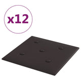 Panneaux muraux vidaxl 12 st 1,08 m² 30x30 cm en cuir artificiel noir
