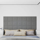 Panneaux muraux Vidaxl 12 st 1,08 m² 30x30 cm en cuir artificiel gris