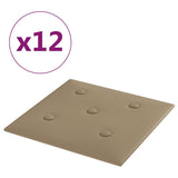 Vidaxl vægpaneler 12 St 1,08 m² 30x30 cm Art Leather Cappuccinocolid