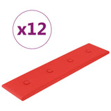 Panneaux muraux vidaxl 12 st 1,08 m² 60x15 cm en cuir artificiel rouge