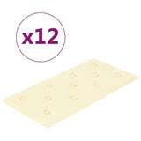 Panneaux muraux Vidaxl 12 ST 2,16 M² 60x30 cm Crème en cuir artificiel -Colored