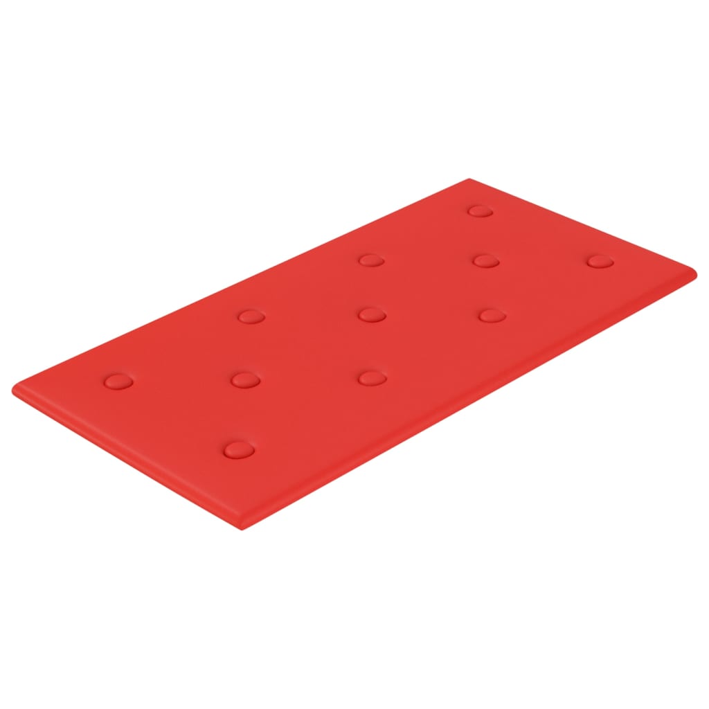 Paneles de pared Vidaxl 12 st 2.16 m² 60x30 cm de cuero artificial rojo