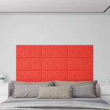 Paneles de pared Vidaxl 12 st 2.16 m² 60x30 cm de cuero artificial rojo