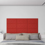 Paneles de pared Vidaxl 12 PCS 2.16 m² 60x30 cm Vino de cuero artificial rojo