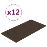 Pannelli a parete Vidaxl 12 ST 2,16 m² 60x30 cm in pelle artificiale marrone