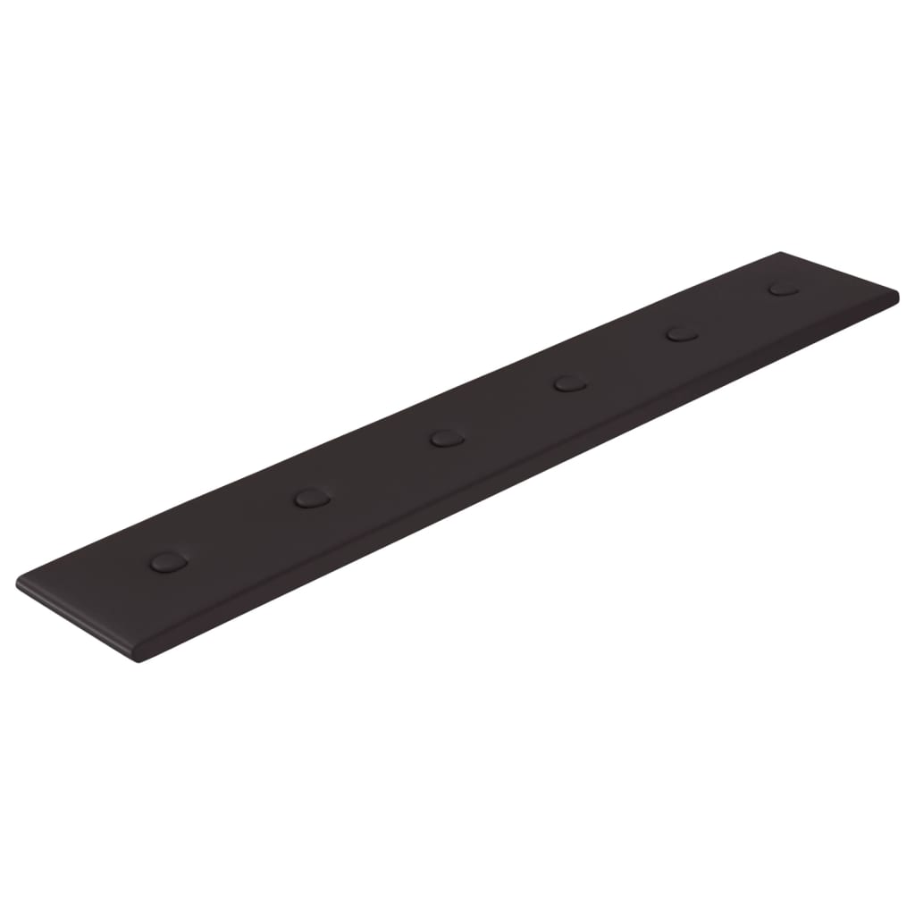 Paneles de pared Vidaxl 12 st 1.62 m² 90x15 cm de cuero artificial negro