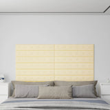 Panneaux muraux vidaxl 12 st 1,62 m² 90x15 cm crème en cuir artificiel -colore