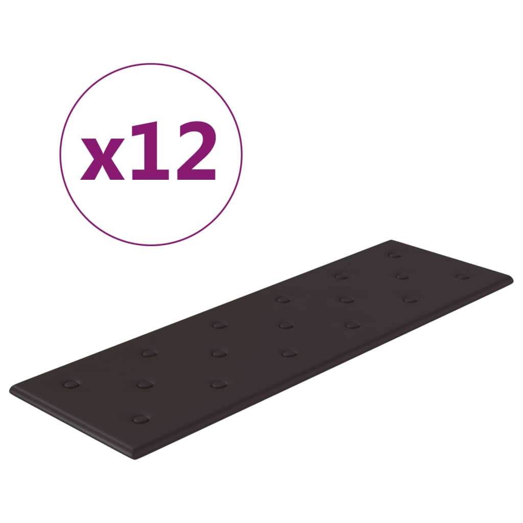 Vidaxl Wandpaneele 12 ST 3,24 m² 90 x 30 cm künstliches Leder schwarz