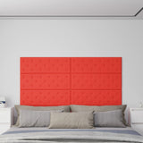 Vidaxl Wall panels 12 st 3.24 m² 90x30 cm artificial leather red