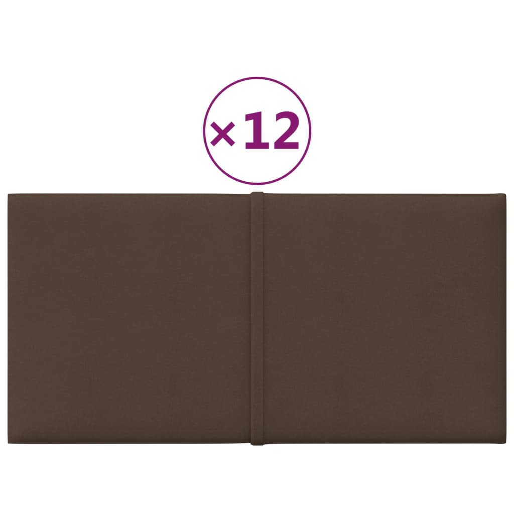 Vidaxl Wandpannelen 12 PCs 0.54 m² ass 30x15 cm Stoff Brown