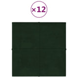 Paneles de pared Vidaxl 12 ST 1.08 m² 30x30 cm Velvet verde oscuro