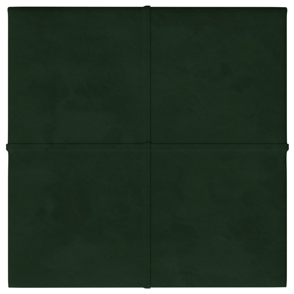 Paneles de pared Vidaxl 12 ST 1.08 m² 30x30 cm Velvet verde oscuro