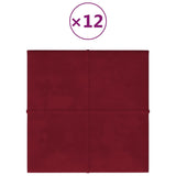 Vidaxl Wandpannelen 12 St 1.08 m² ass 30x30 cm Velvet Wäin rout