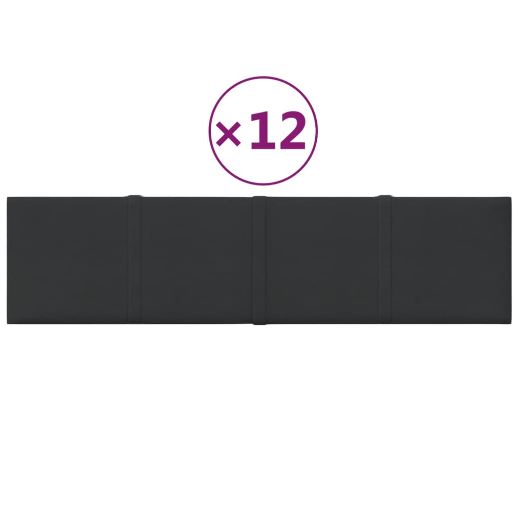 Panele ścienne vidaxl 12 St 1,08 m² 60x15 cm Black