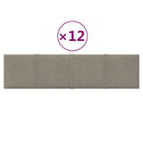 Pannelli a parete Vidaxl 12 ST 1,08 m² 60x15 cm Grigio chiaro di velluto