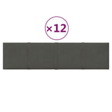 Panneaux muraux vidaxl 12 st 1,08 m² 60x15 cm en velours gris foncé