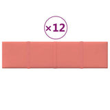 VidaXL Wandpanelen 12 st 1,08 m² 60x15 cm fluweel roze