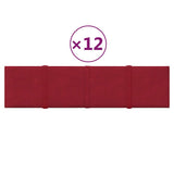 Panneaux muraux Vidaxl 12 ST 1,08 m² 60x15 cm Velvet Wine rouge