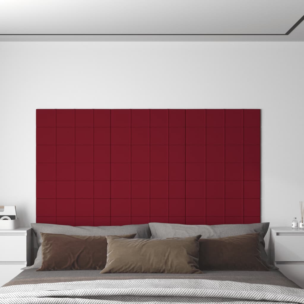 Paneles de pared Vidaxl 12 ST 1.08 m² 60x15 cm Velvet Wine Red