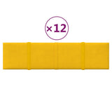 Panneaux muraux vidaxl 12 st 1,08 m² 60x15 cm en velours jaune