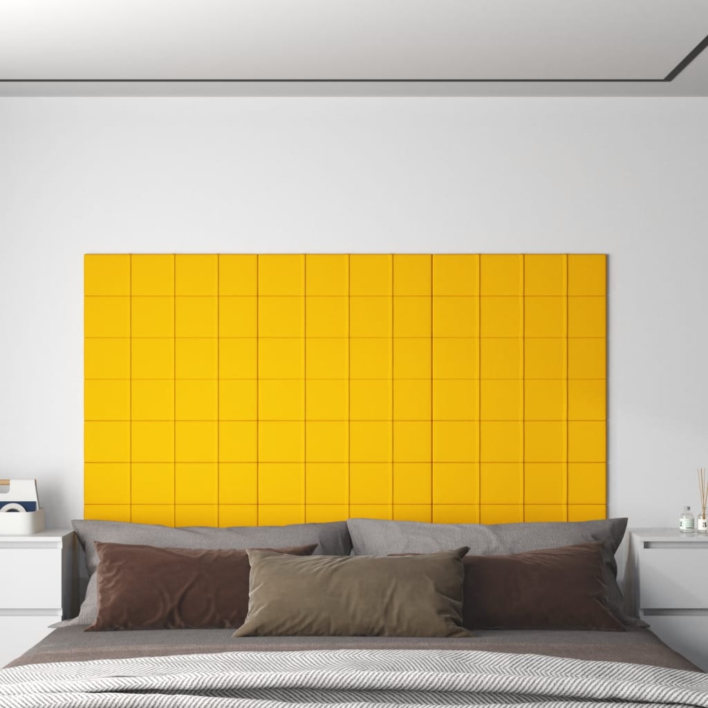 Paneles de pared Vidaxl 12 ST 1.08 m² 60x15 cm Velvet amarillo