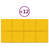 Panneaux muraux vidaxl 12 st 2,16 m² 60x30 cm en velours jaune