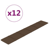 Panele ścienne vidaxl 12 St 1,62 m² 90x15 cm Tkanina brązowa