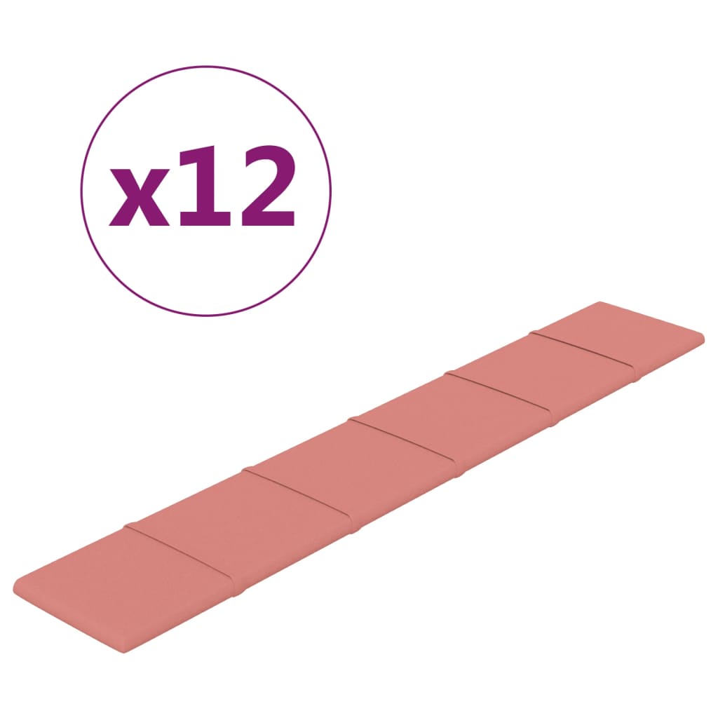 Vidaxl Wandpannen 12 St 1.62 m² 90x15 cm Velvet rosa