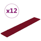 Vidaxl väggpaneler 12 st 1,62 m² 90x15 cm sammet vinrött